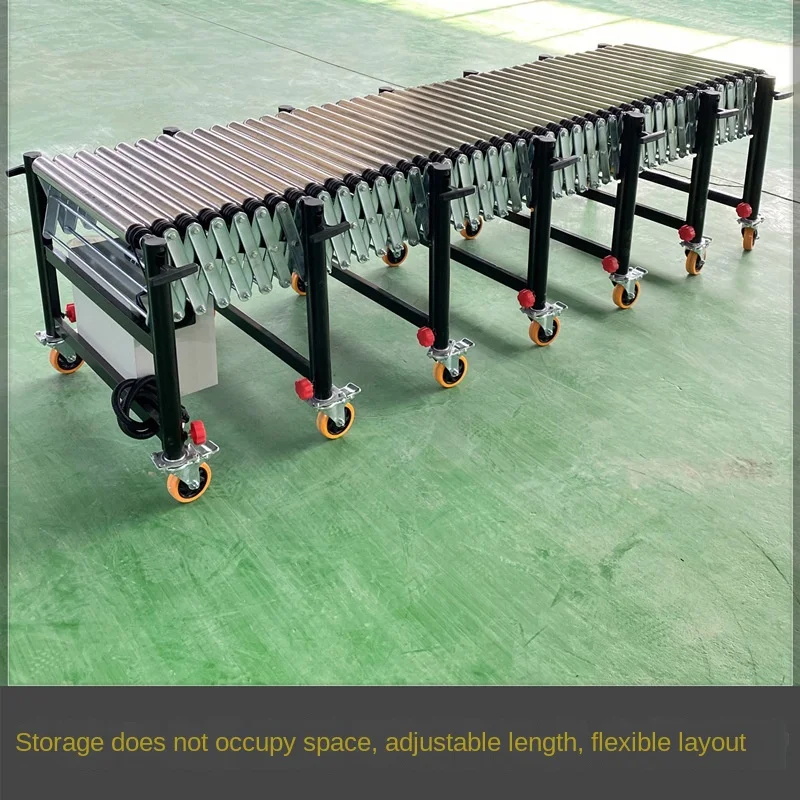 Power Roller Conveyor Telescopic Conveyor Belt Lifting and Turning Goods Sorting and Unloading Artifact Installation