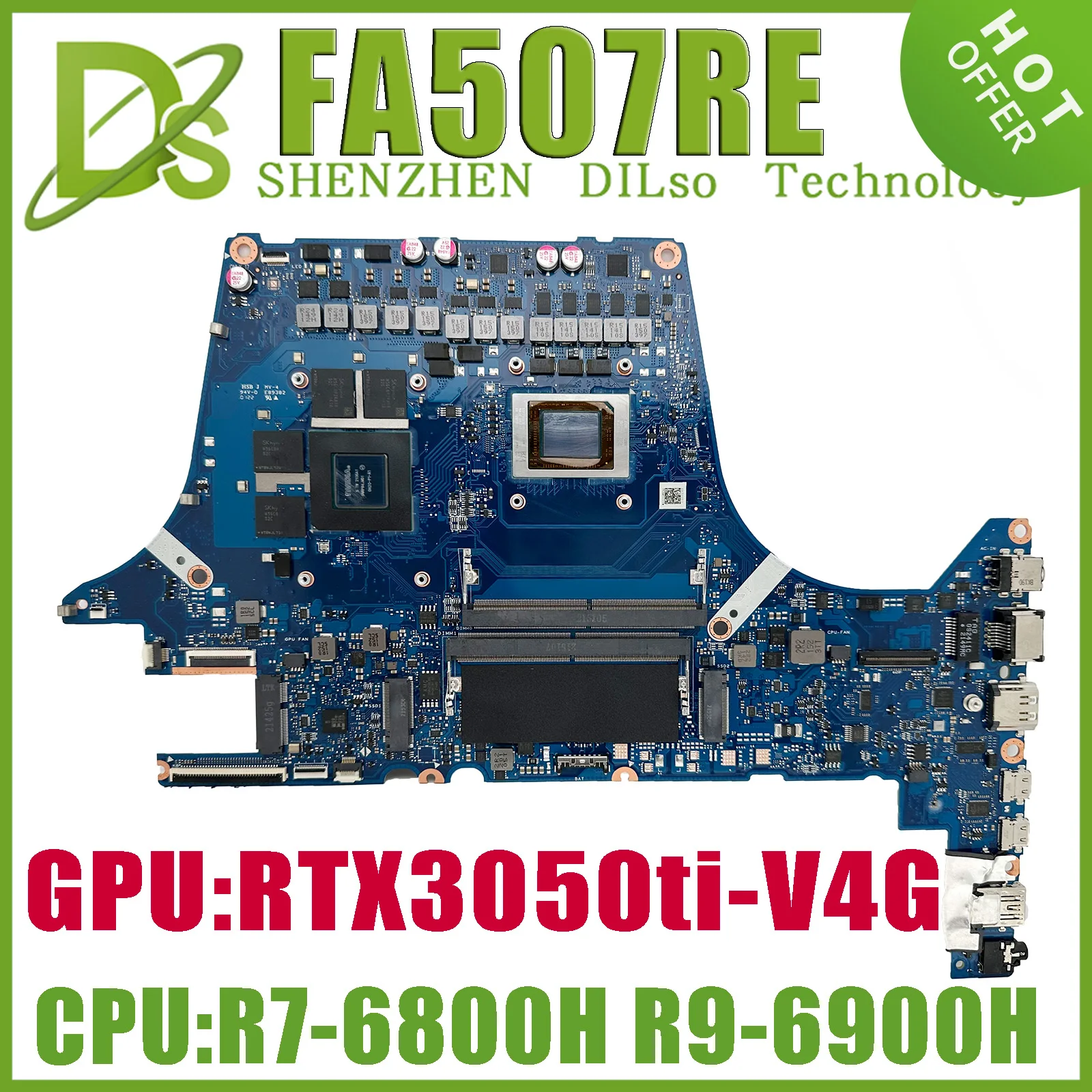 

KEFU FA507RE Laptop Motherboard For TUF Gaming A15 FA507 F15 FX507 FA707RE FX707 Mainboard W/R7-6800H R9-6900H RTX3050Ti/V4G