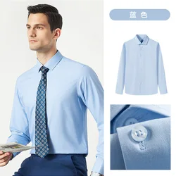 High-end new men's dress shirt long sleeve Modal wear fashion business casual breathable high quality slim fit