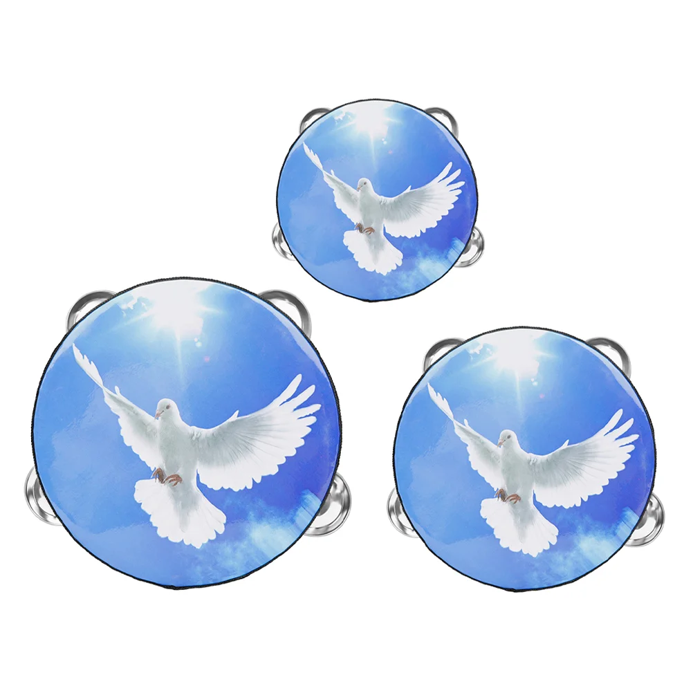 3pcs Musical Instrument Tambourine Beginner Tambourine Kids Tambourine Drum Hand Tambourine percussion instrument tambourine dru