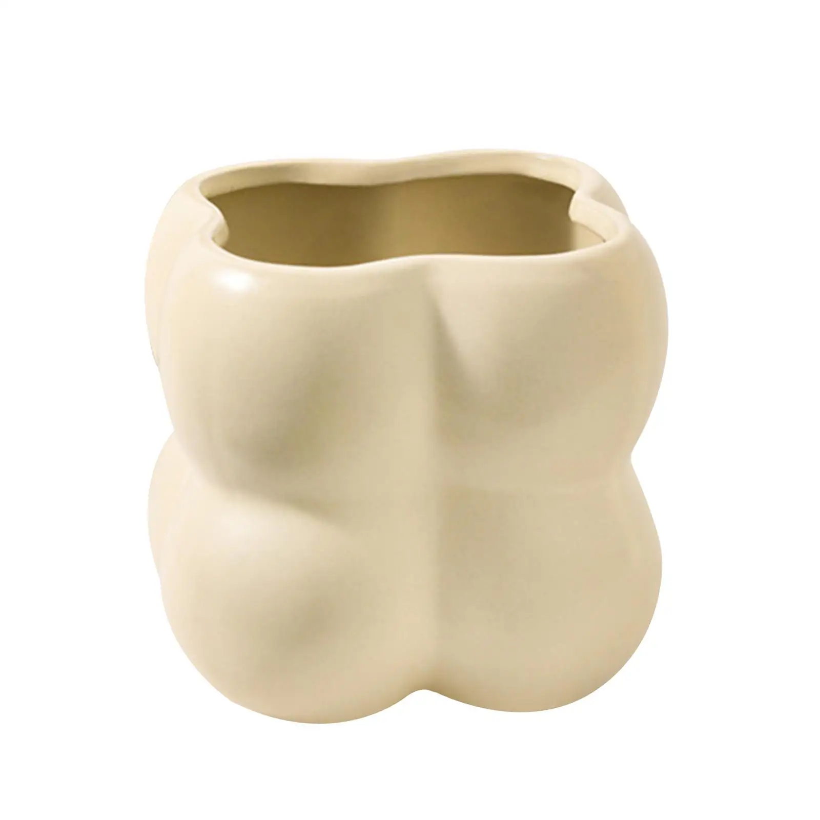 Ceramic Pen Holder Storage Mini Planter 4 inch Ceramic Plant Pot Makeup Brush Stand for Indoor Plant Home Supplies