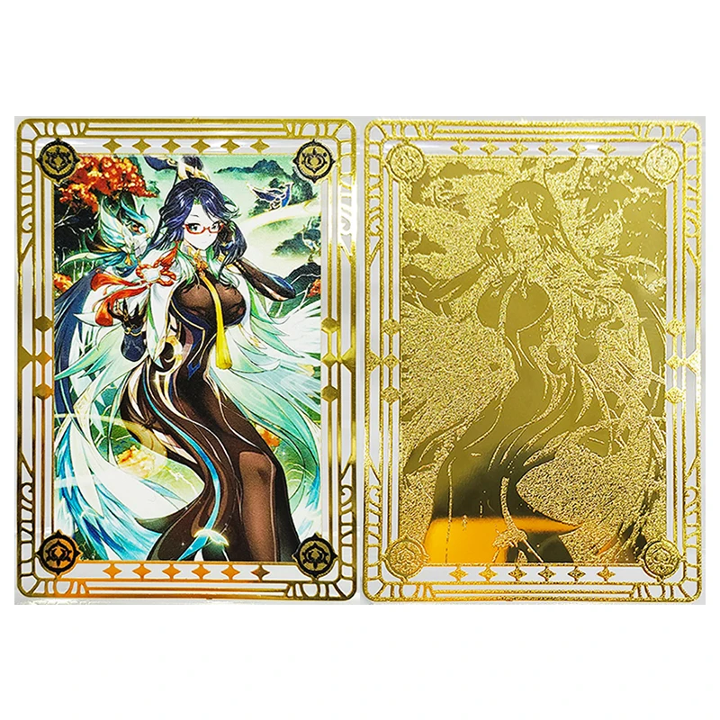 Anime Goddess Story DIY ACG Tabletop Games Metal Cards Xianyun Raiden Shogun Toys for boys Collectible Cards Birthday Present