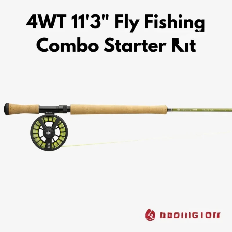 QRedington Fishing and Reel Combo Starter Kit,4-Piece Medium Action Fly Rod for Freshwater,Durable Diecast Aluminum Run