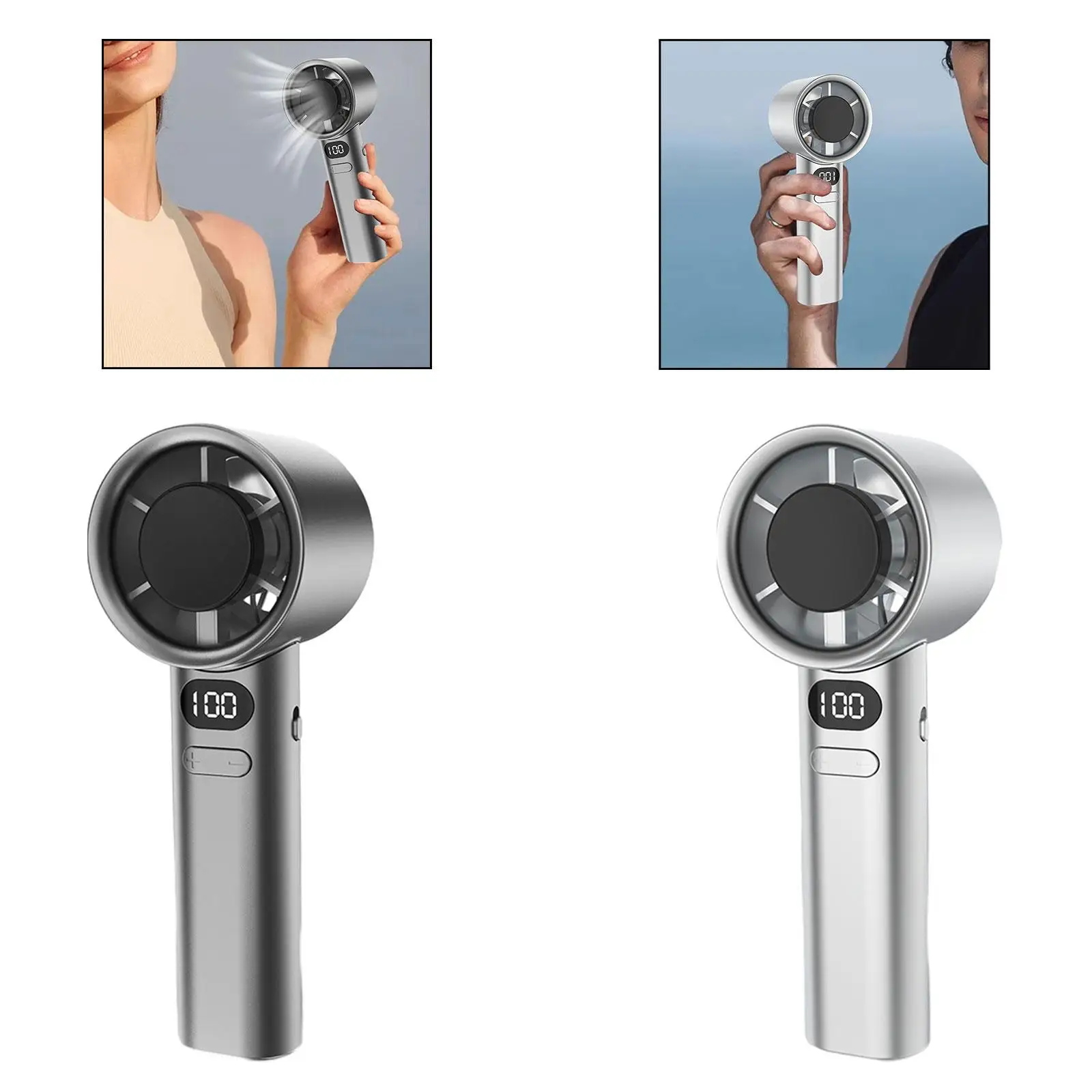 Персональный вентилятор, ручной вентилятор, регулируемая скорость, перезаряжаемый через USB, портативный вентилятор, портативный вентилятор, компактный для парка, спальни, работы, общежития, офиса