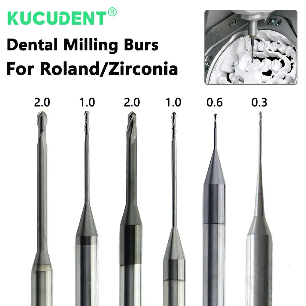 

Professional Dental Milling Burs for Zirconia Diamond Coated 4mm Shank Compatible with CADCAM Milling Machine Cutters Tools