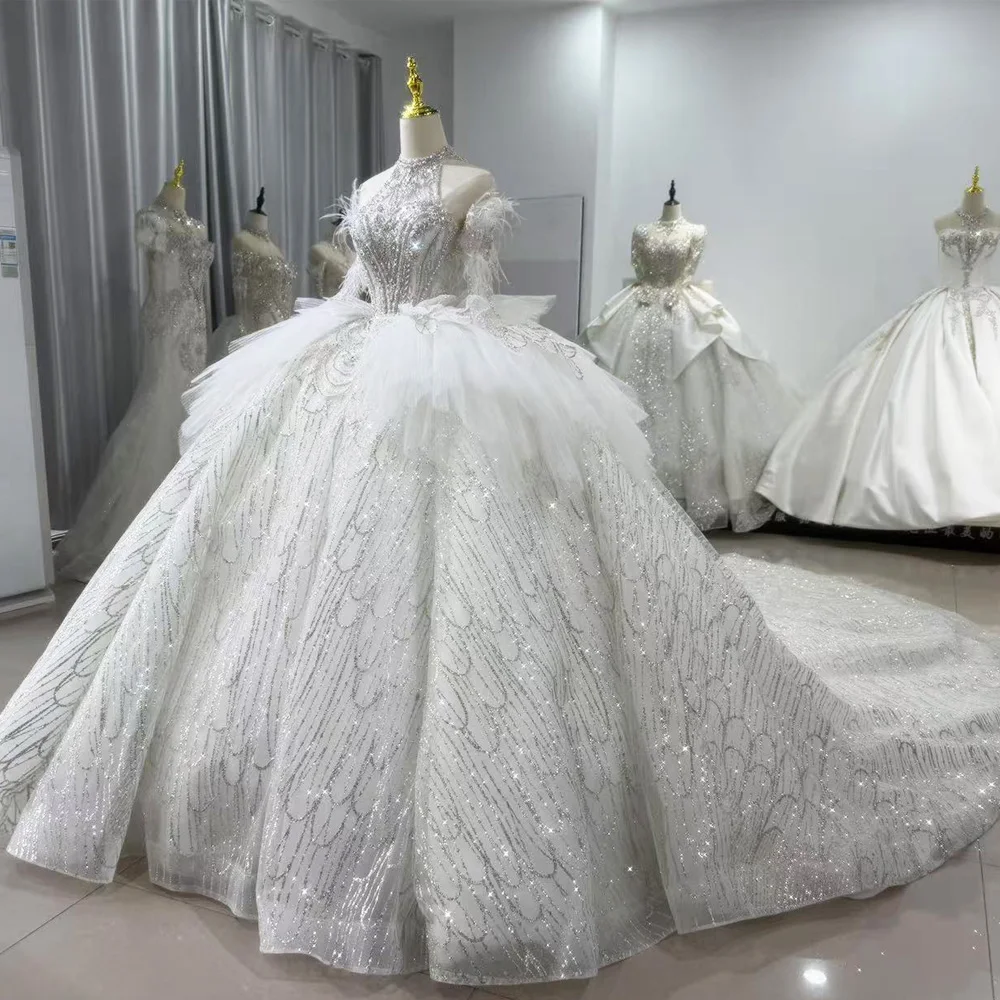 Vestido Blanco Boda Vestido de Novia Civil Vestido con hombros descubiertos Halter Keyhole Back personalizado nuevos vestidos de Novia de Novia