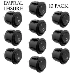 5/10PCS 12v Round Rocker Switch ON/OFF 2 Pin SPST Camper Van Caravan Boat Motorhome Lights Rocker Switches