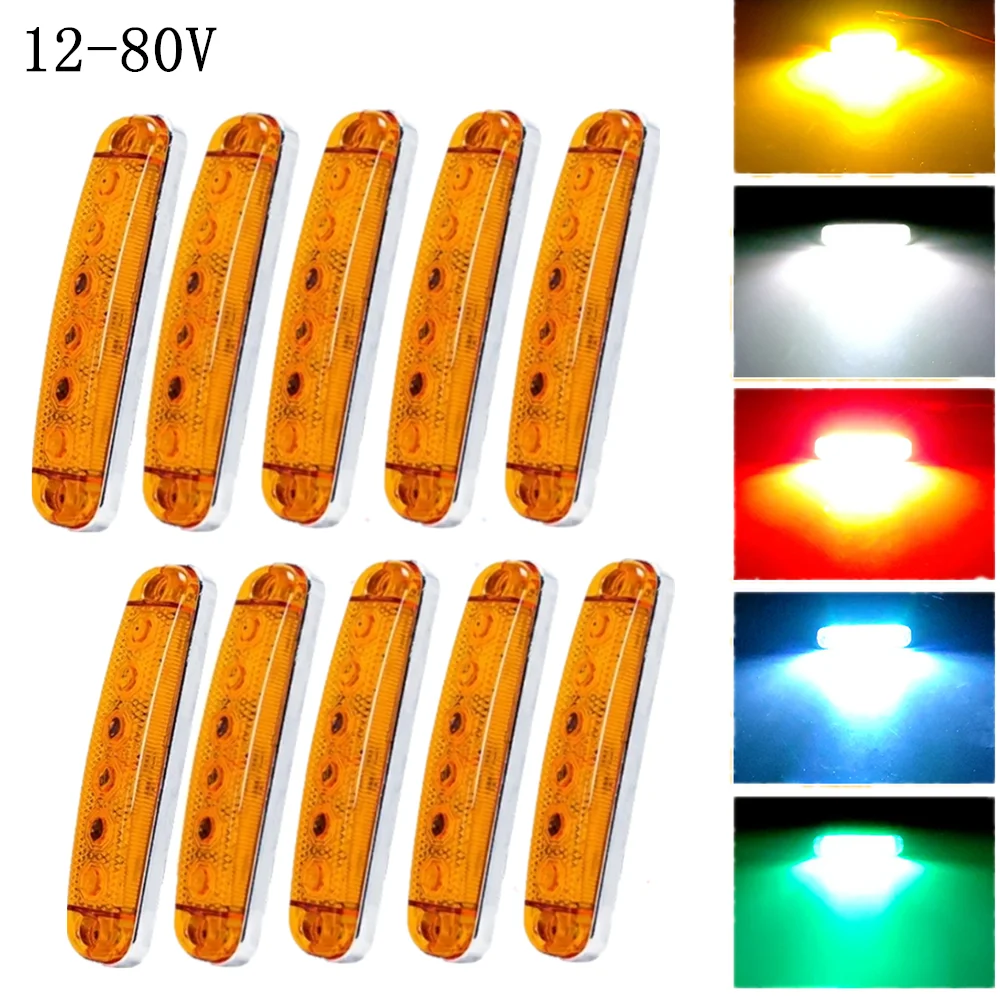 10PCS Flashing Truck Signal Light Marker Emergency Strobe Lights Trailer Side Lights Warning Taillight DC12-80V for Car