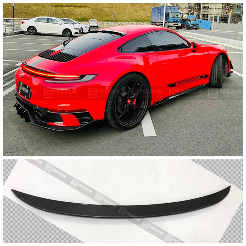 Fits For Porsche 911 992 992.1 2019 2020 2021 2022 High Quality Carbon Fiber Rear Trunk Lip Roof Spoiler Wing