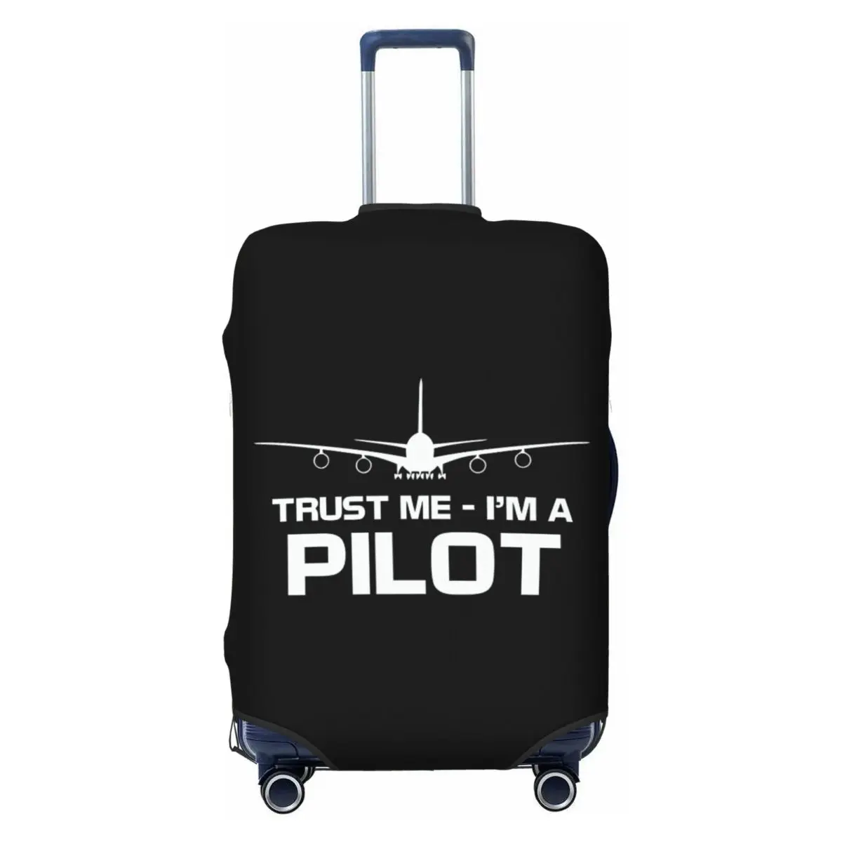 Custom Airport Plane Luggage Cover Protector Funny Aviation Airplane Aviator Pilot Elastic Travel Suitcase Covers for 18-32 Inch