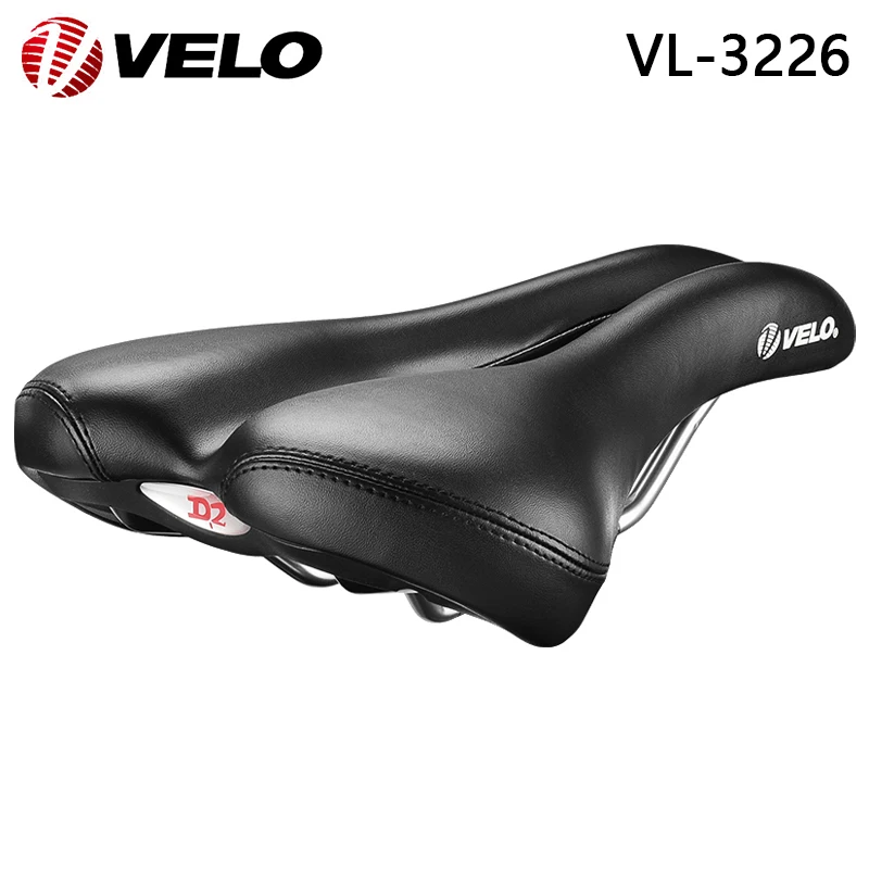 VELO Original VL-3226 PU Leather Steel Rail 270x180mm Comfort Bicycle Saddle for MTB Road Gravel City Bike Cushion Cycling Parts