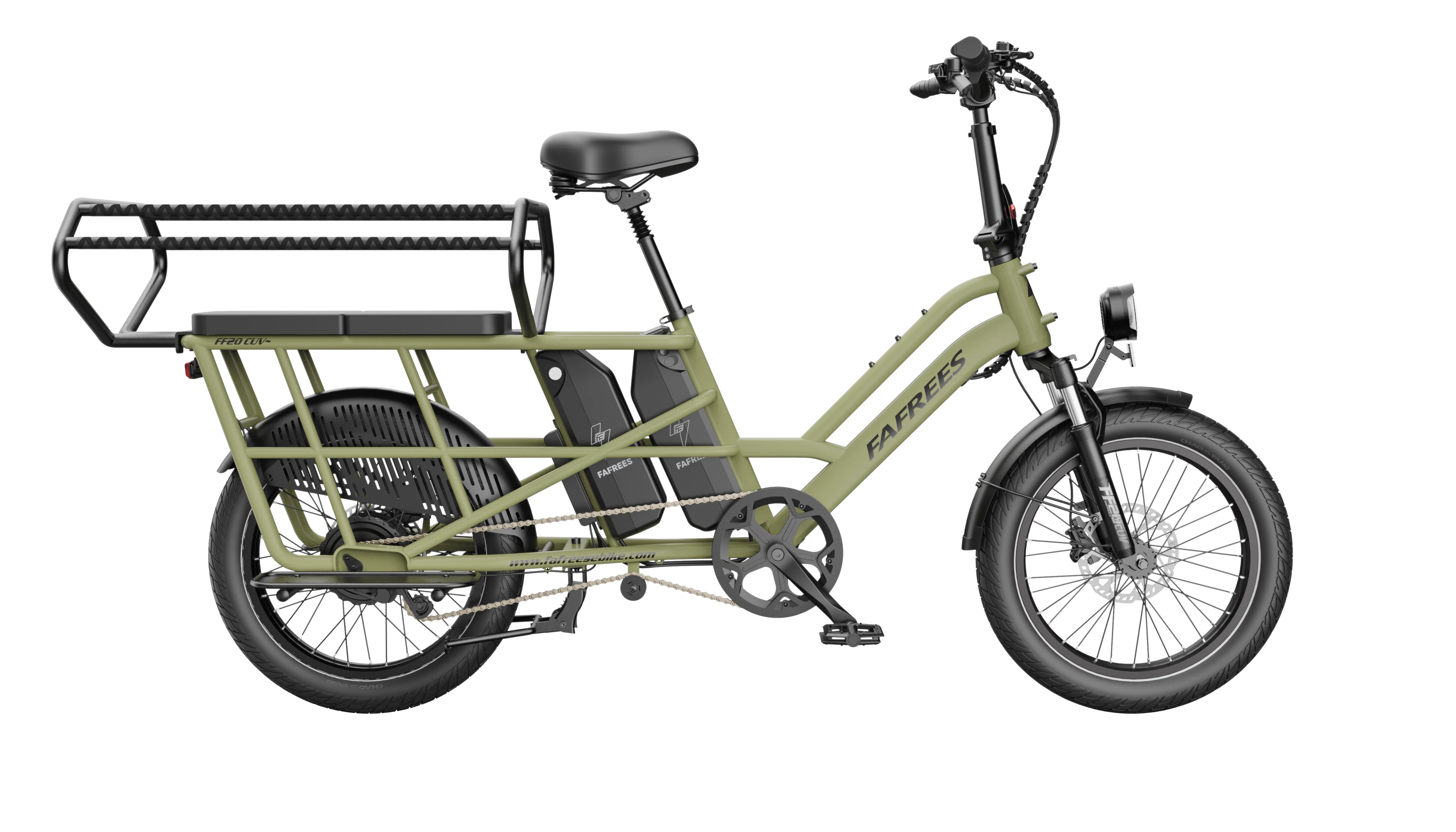 Fafrees FF20 CUV elektrische fiets voor volwassenen, 20 inch, met een ruime bagagedrager, dubbele 48V 12Ah verwijderbare accu, actieradius van 100-120 km.