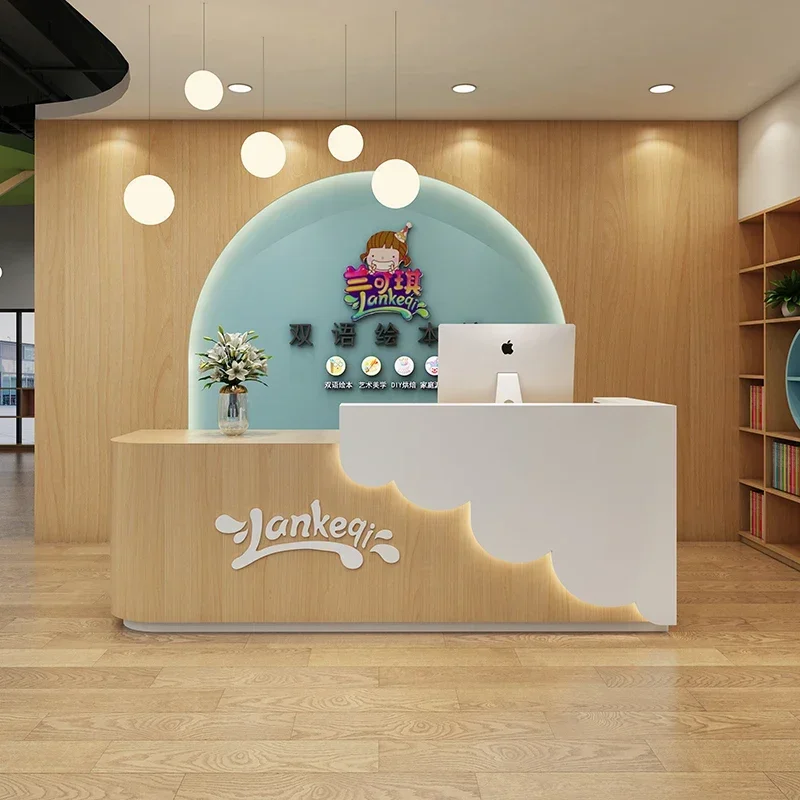 مكتب مكتب أنيق، مكتب استقبال أمامي، ملابس تصفيف الشعر، أثاث جمالي، طاولة مكتب تصفيف الشعر، مركز تجميل #3