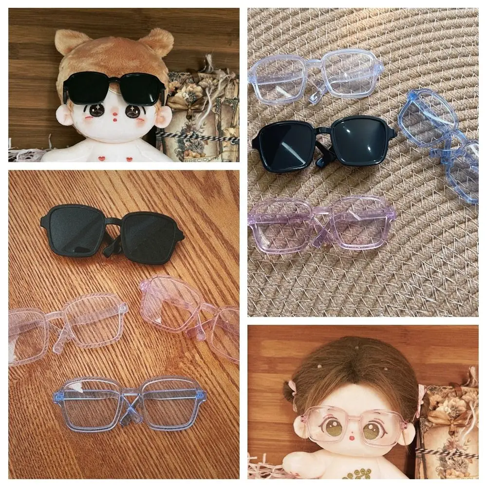 Square Frame Doll Half Frame Glasses Mini Toy Model Mini Stuffed Doll Headset Retro Facial Decoration 20cm Plush Doll Headwear