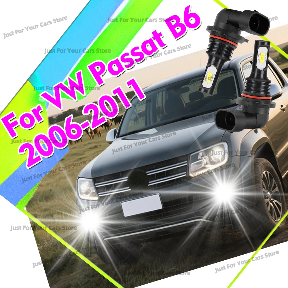 2x Led Fog Light Bulb For VW Passat B6 2006-2011 2007 2008 2009 2010 Auto Front Driving Lights 15000LM High Bright 9006 HB4 Lamp