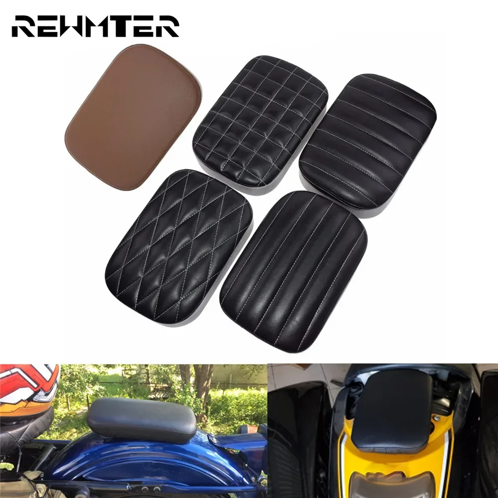 Motorcycle Rear Passenger 6 Suction Cup Pillion Pad Seat Black/Brown For Harley Sportster XLCruiser Chopper Custom Dyna Touring