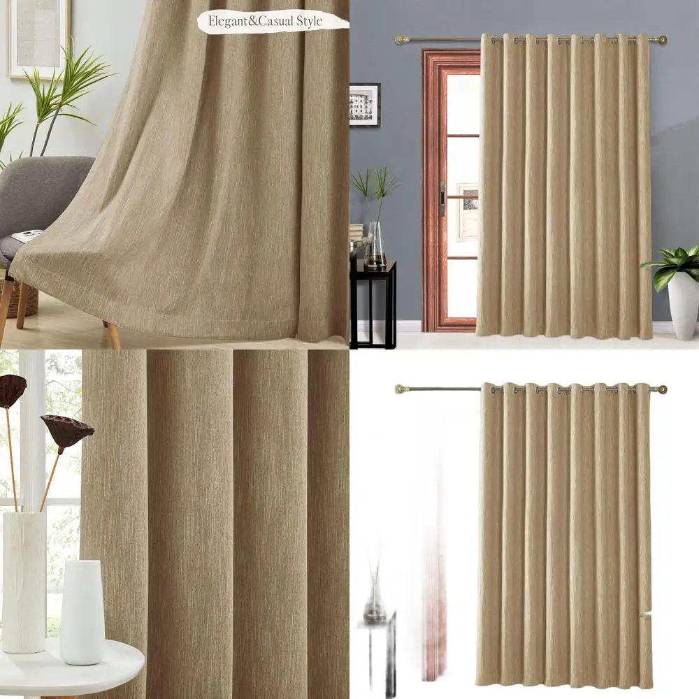 

Элегантные светонепроницаемые шторы для раздвижных дверей, 100x84 дюйма, с термоизоляцией, цвет кофе (1 панель)