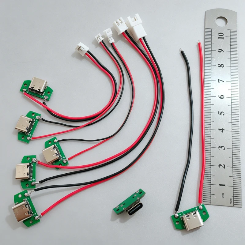 Cltgxdd 1 Stück USB-Typ-C-Buchsenadapterplatine 16P, nur zum Laden von 5V 3A, mit PH1.25/2.0/2.54mm Anschlusskabel für DIY-Lademodul – Detail 3