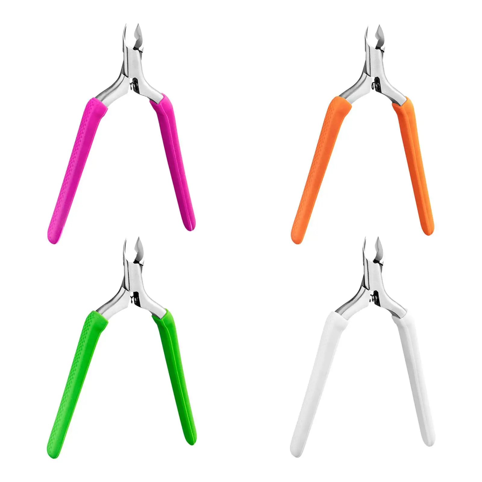 

Professional Cuticle Nippers Anti Slip Silicone Handle for Fingernails and Toenails Stainless Steel Cuticle Trimmer for Salon