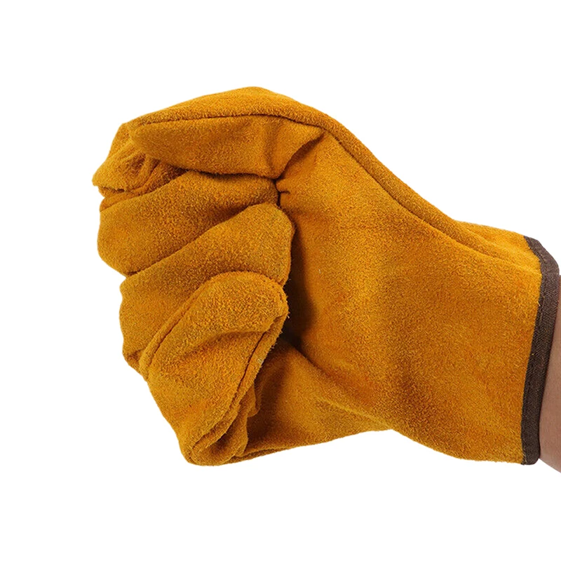 Guantes de trabajo de cuero de vaca suave para hombre, protección de seguridad para conducir, caza, granja, jardín, mecánico