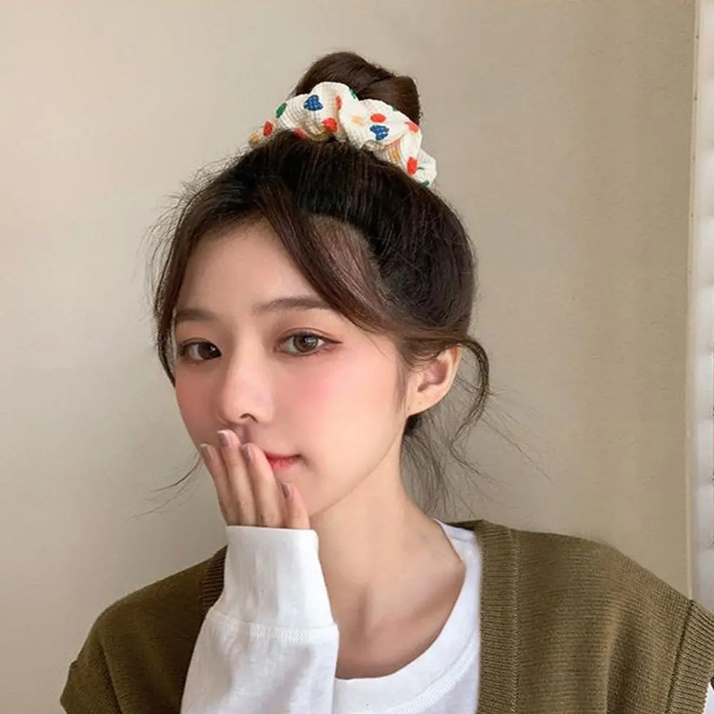 ガールズガール帽子ヘアアクセサリー髪の装飾弾性シュシュ女性ヘアネクタイ大ドットヘアバンド韓国ヘアロープ