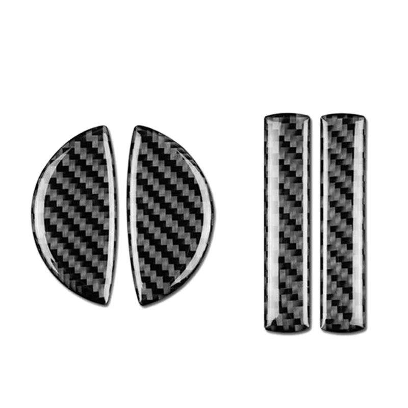 4PCS For Mini Cooper F55 F54 F60 Car Interior Carbon Fiber Door Handle Cover Trim