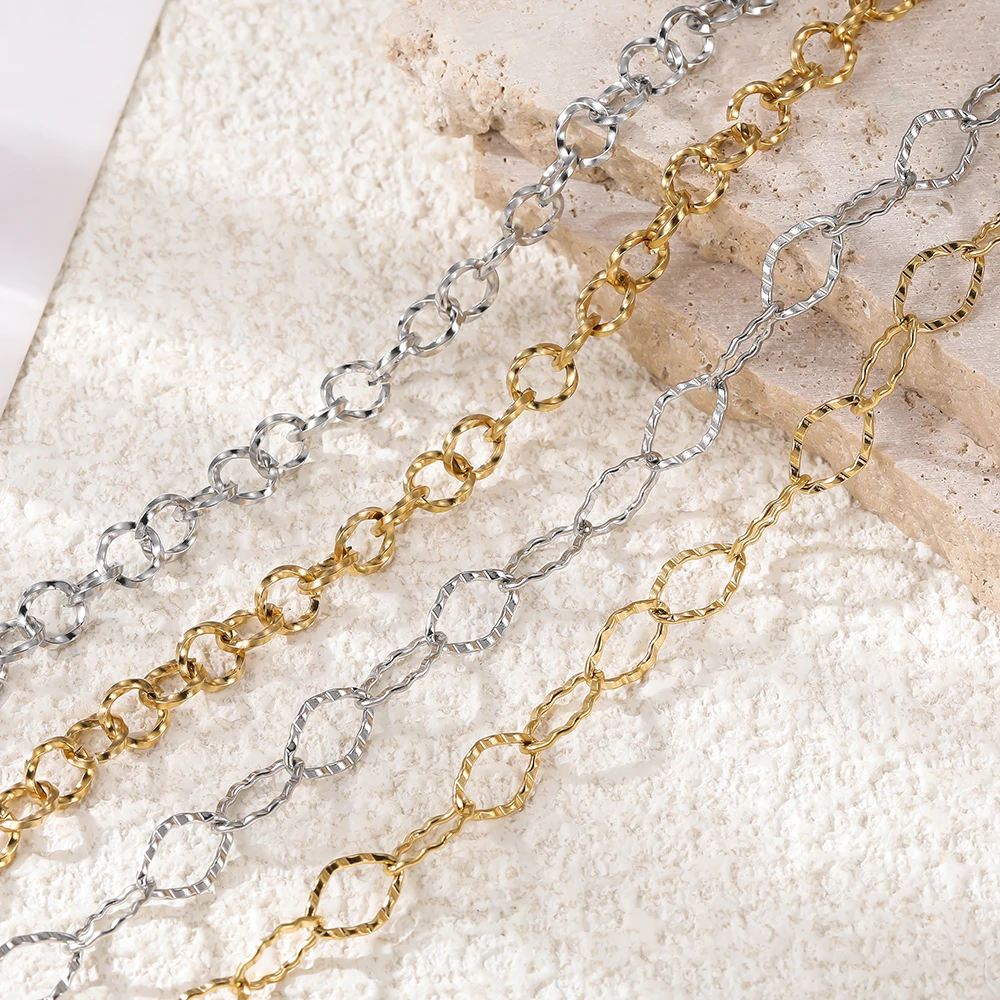 1Meter Stainless Steel Large Heavy Chunky Chains Gold Steel Color Chains for Handmade DIY Necklace Bracelet Jewelry Accessories image 3