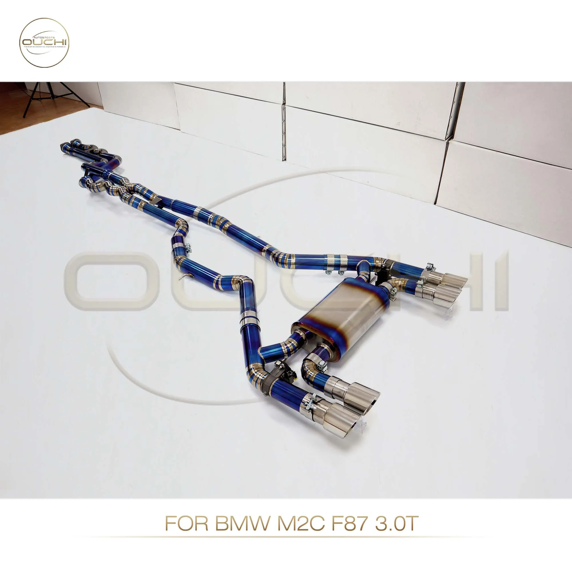 OUCHI Titanium Exhaust System Performance Catback for BMW M2C F87 3.0T SS Middle pipe With valve tips