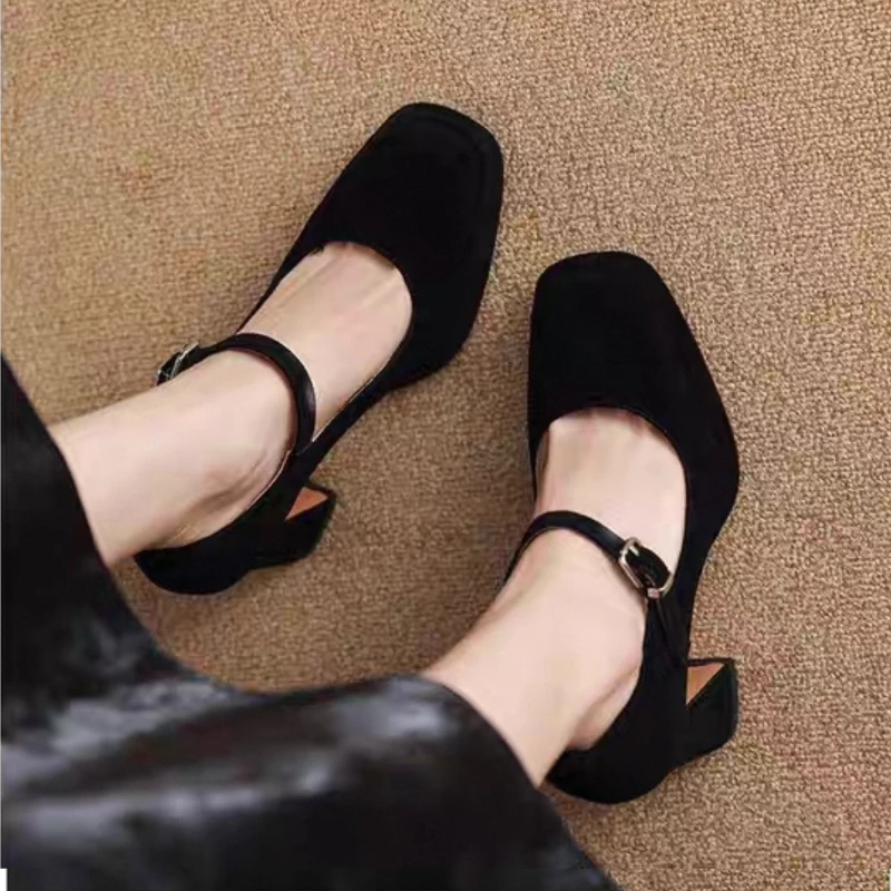 

Women High Heels Shoes Designer Brand Mary Jane Sandals Summer 2025 New Chunky Pumps Platform Buckle Shallow Fashion Shoes Mujer
