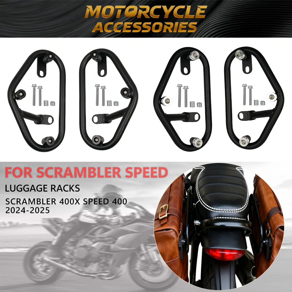 

For Scrambler 400X Speed 400 2024-2025 Motorcycle Side Trunk Bag Holder Saddle Bag Trunk Bag Support Bracket