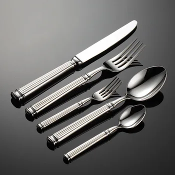 Roman Handle 304 Stainless Steel Cutlery Set - Modern Kitchen Utensils with Knife Fork…