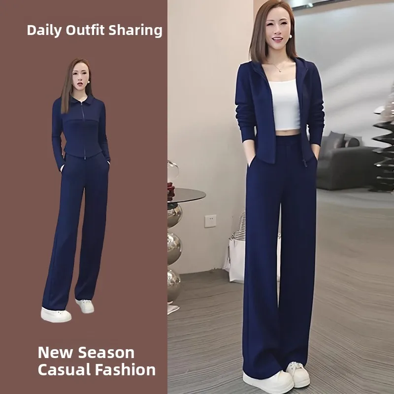 

Fashionable Slimming Sporty Casual Women's Two-Piece Set High Waist Long Pants Hoodie Sweatshirt Spring Autumn Winter Stylish