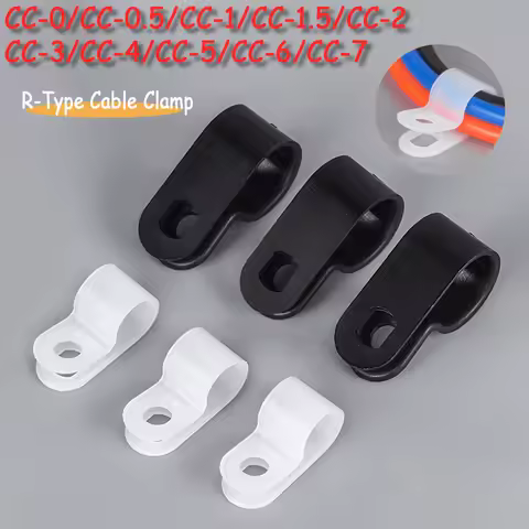 10/20/30/50pcs White/Black R-Type Nylon Cable Clamp Cable Mounting Fix Hardware Electrical Fittings Durable Hardware Tools