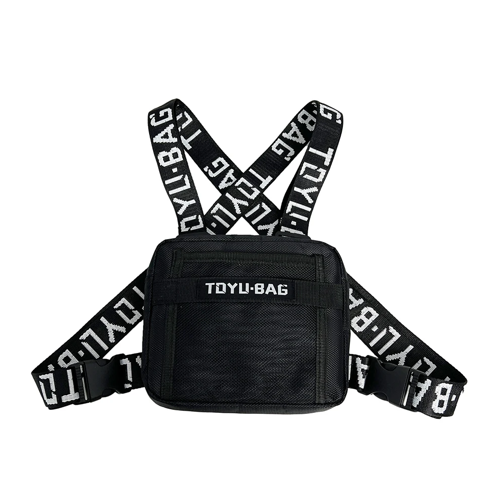 Fashion Chest Rig Bag Adjustable Women Men Front Chest Pack Running Vest Outdoor Hip Hop Street Waistcoat Bag Travel Fanny Pack