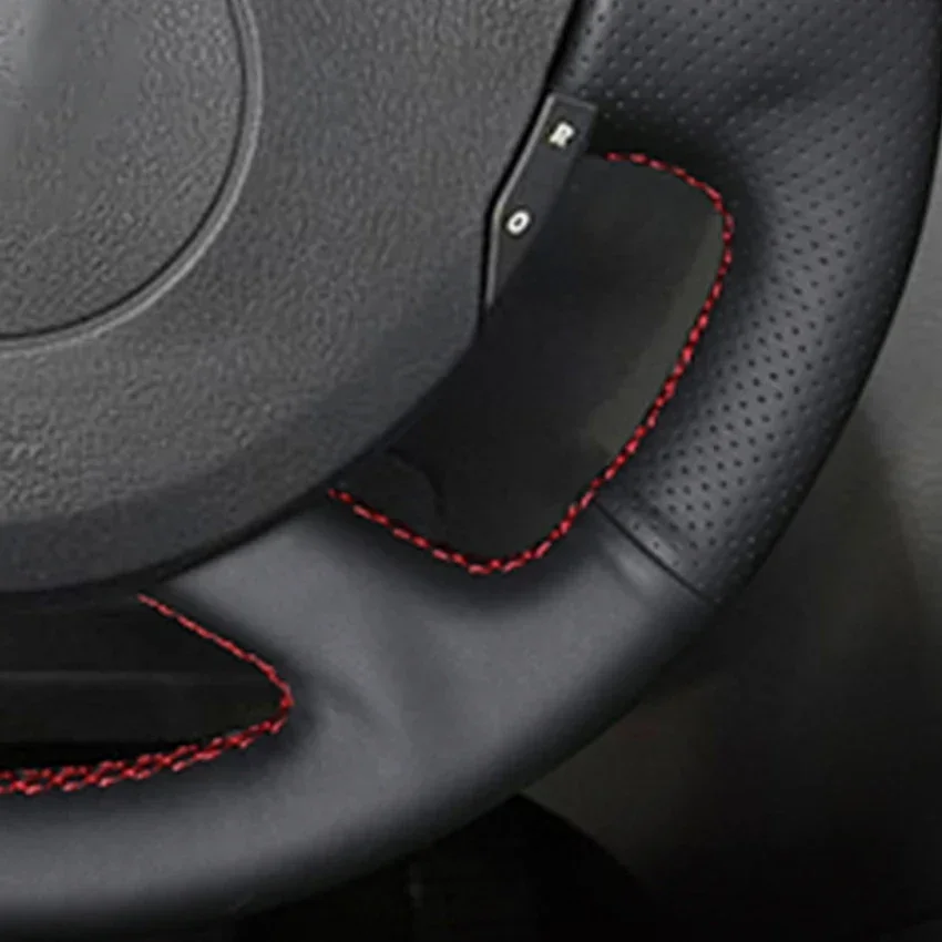 Black Faux Leather Car Steering Wheel Cover for Renault Laguna 2 Vel Satis Espace Trafic 2 2001-2014 Nissan Primastar 2009-2015