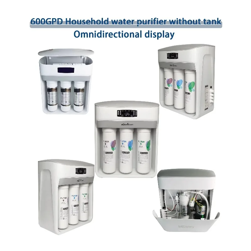 Purificador de agua debajo del fregadero, filtro de filtración de 5 etapas, pantalla de vida para el hogar, plástico eléctrico, 600 GPD, ósmosis inversa, 2025