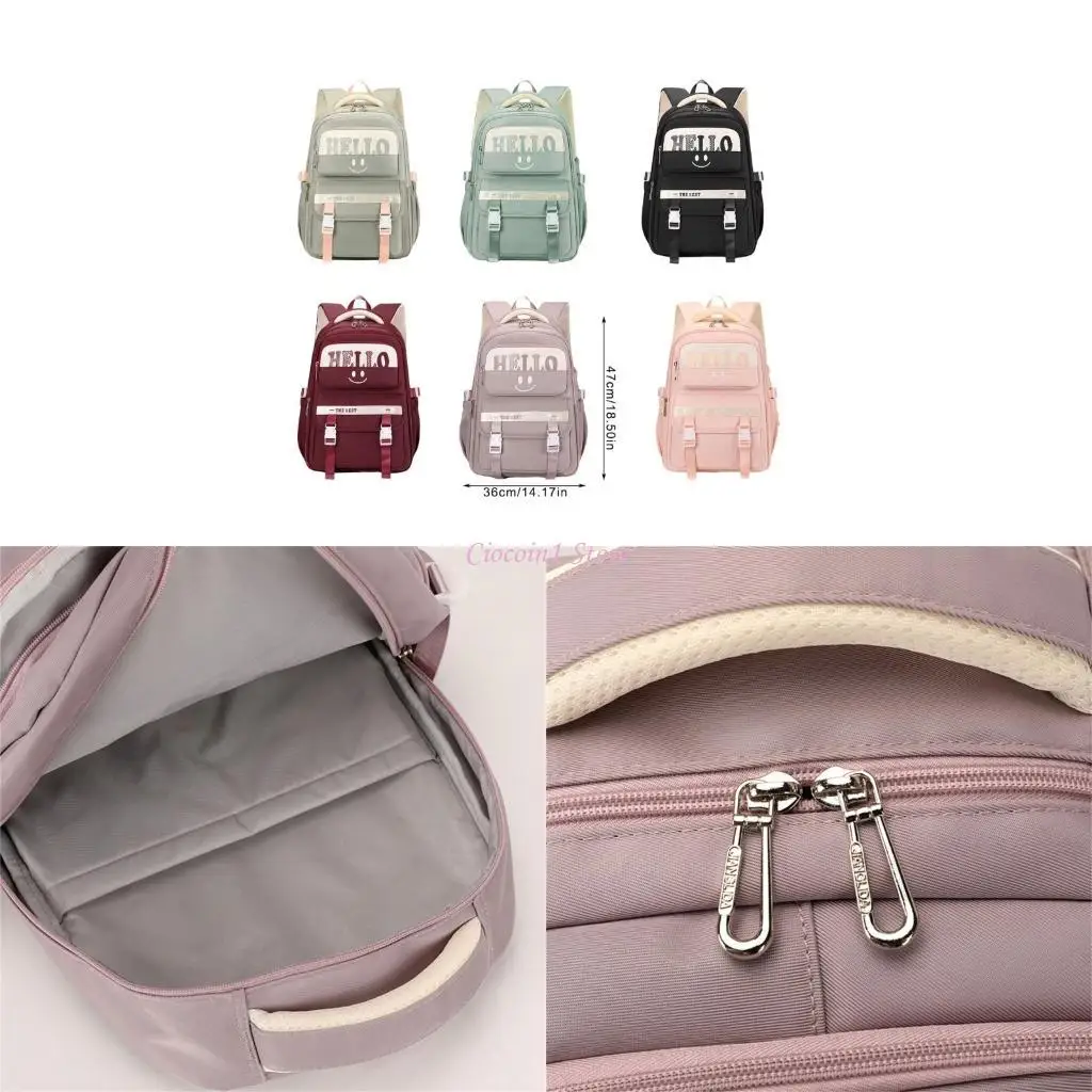 

Y1UB Stylish Backpack Oxford Large Capacity Ergonomic Shoulder Strap Designs for Teen