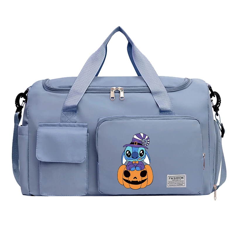 New Stitch Halloween Tote Travel Bag Gym Duffle Pack with Shoe Compartment Portable HandBag Large Capacity Clothes Storage Bags