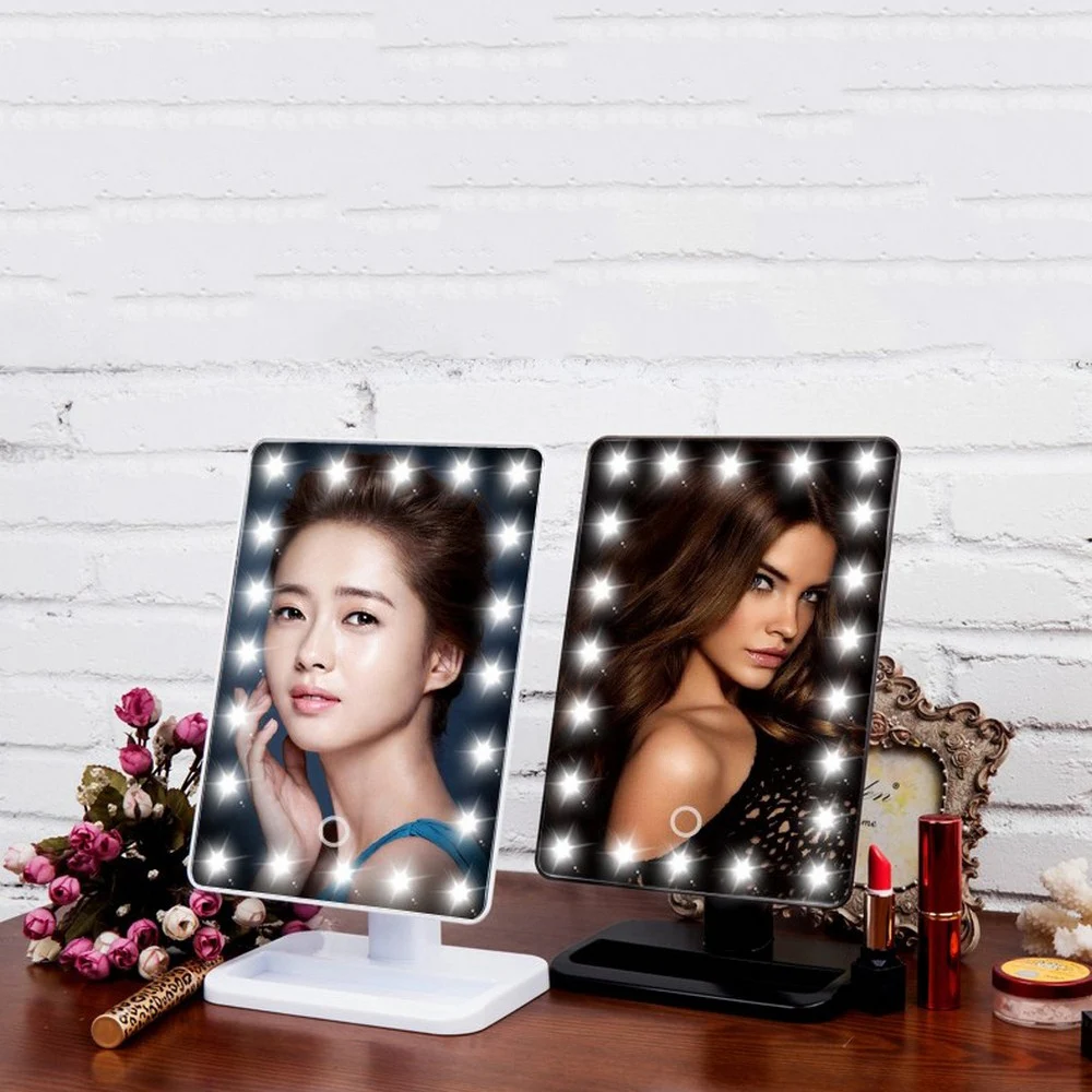 LED Touch Sensor Makeup Mirror Light Black White Dimmable Led Dressing Table Lighting Vanity Mirror with Lights