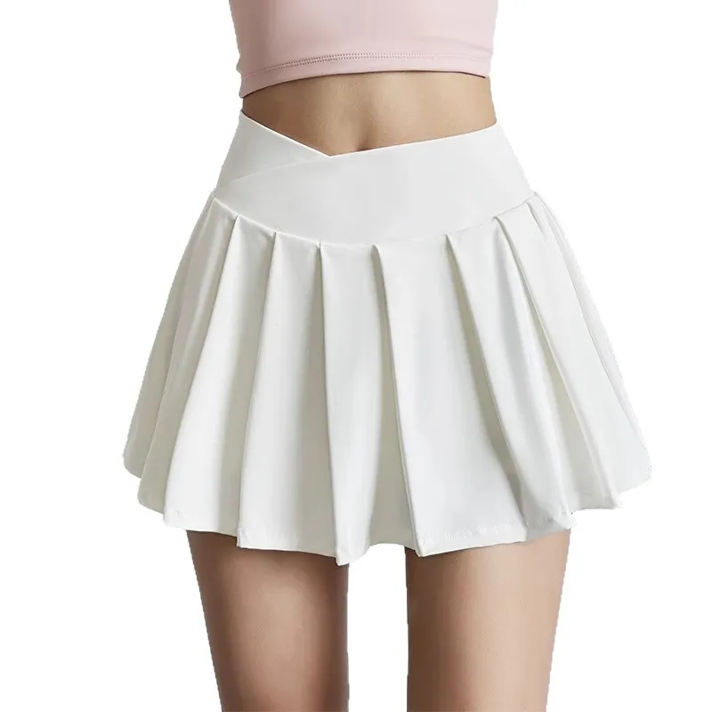 Jupe courte de sport pour femmes, pantalon de Yoga Anti-éblouissement, vêtements de Fitness, séchage rapide, respirant, taille haute, jupe de Tennis plissée, été