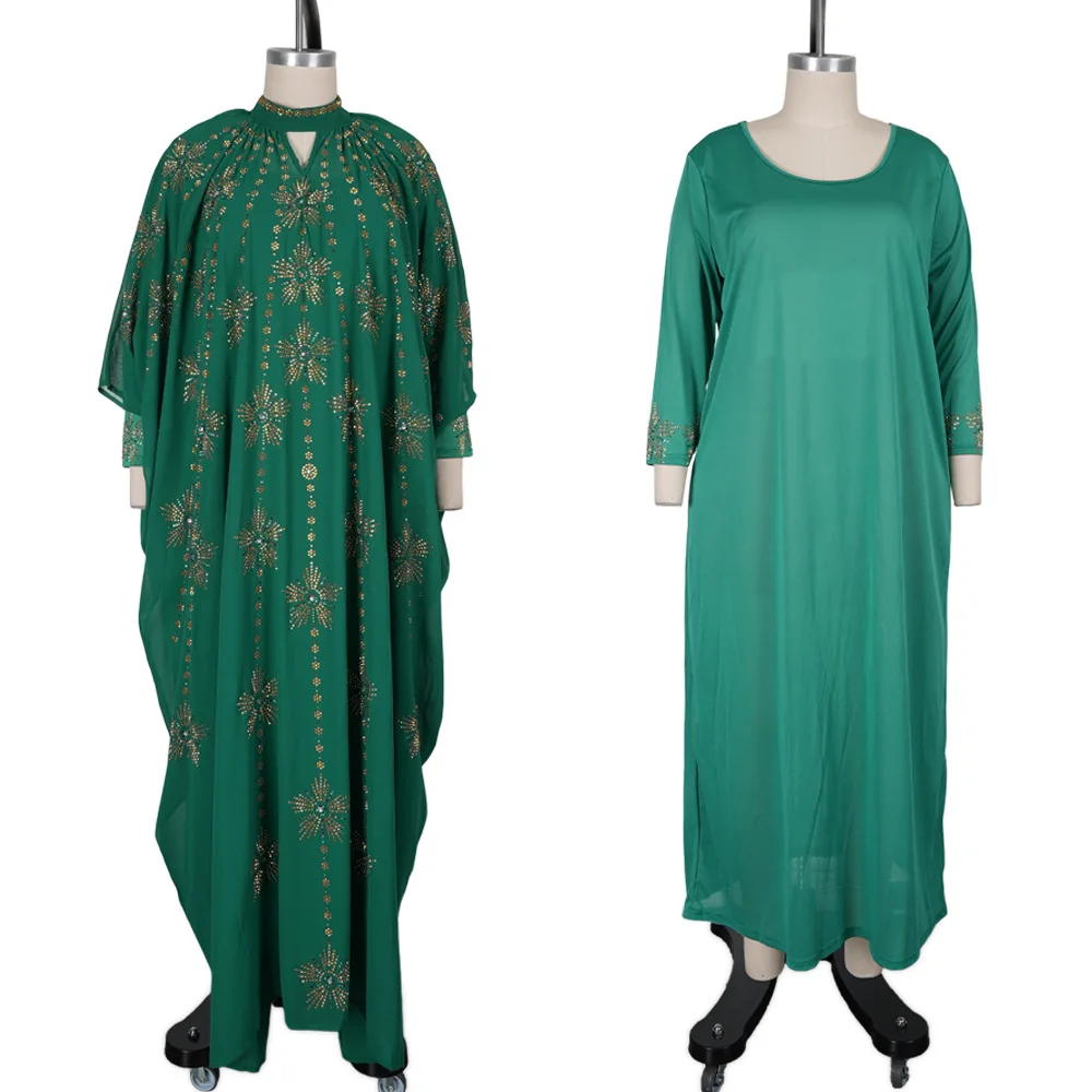 Abayas para Mujer, Vestido Musulmán Africano de Moda de Dubái, Caftán Marroquí, Vestidos de Fiesta, Chifón, Boubou, Túnica, Djellaba para Mujer