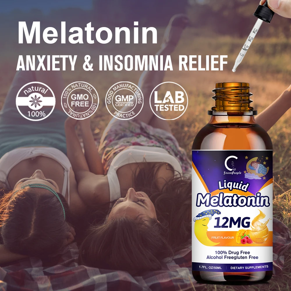 GPGP Greenpeople Melatonina 12mg Deep Sleep Aid Fatigue Insomnia Relief Upgrade Sleep Quality Keep Energy Levels for Insomniac