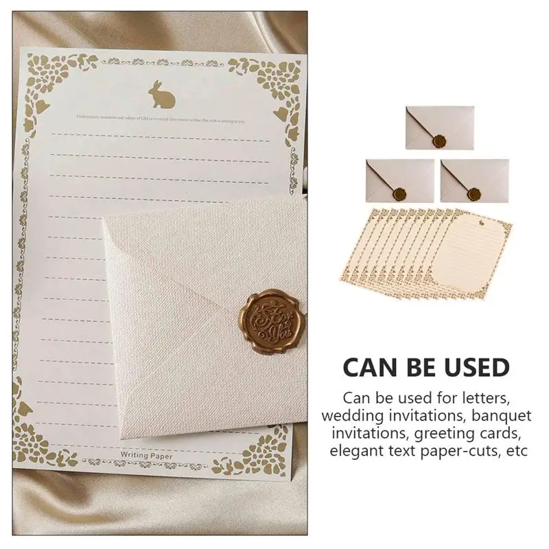 1 Set Of Vintage Kraft Envelope Letter Paper Pad Set  Invitation Envelopes Writing Paper Packing Envelopes DIY Envelopes