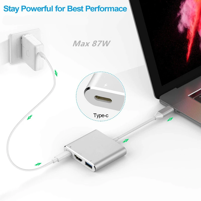 Rankman USB C Hub to 4K HDMI-Compatible Type C USB 3.0 Dock for Macbook iPad Pro Samsung S22 Dex TV Laptop Mouse U Disk