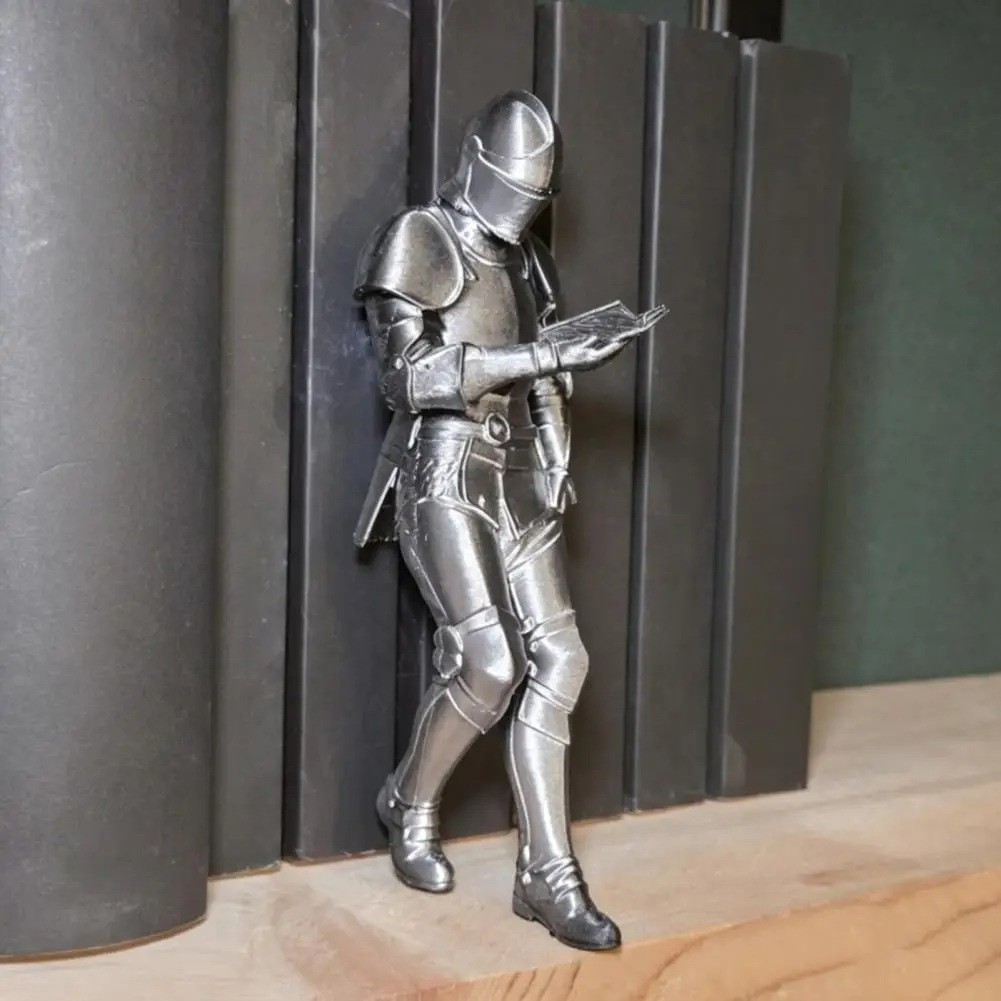 Knight Statue Knight Bookshelf Decor Armored Warrior Statue Gothic Fantasy Library Figurine Unique Desktop Ornament for Readers