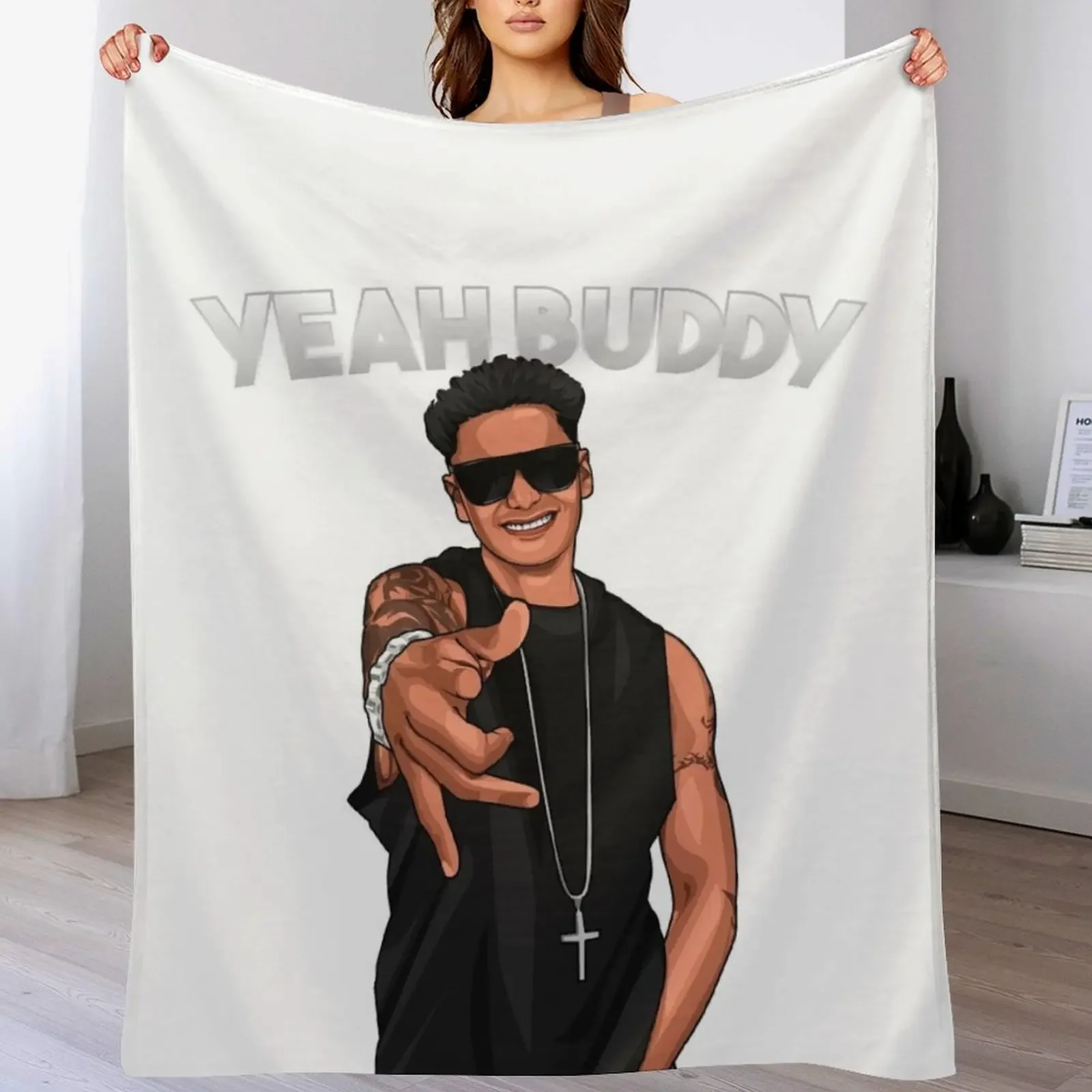 Yeah Buddy DJ Pauly D Jersey Shore Throw Blanket Soft Breathable Blanket for Night Sleeping
