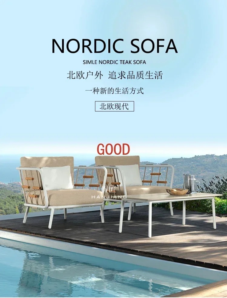 فناء في الهواء الطلق أريكة منسوجة ثلاثة مقاعد في الهواء الطلق كرسي الروطان شرفة الروطان الأثاث أريكة في الهواء الطلق مقاوم للماء والحماية من الشمس