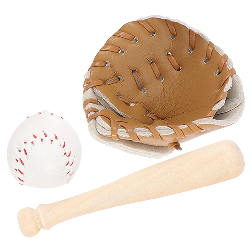 

Mini Baseball Decorations Glove Miniature Sports Balls for Crafts Tiny House Accessories Baseballs