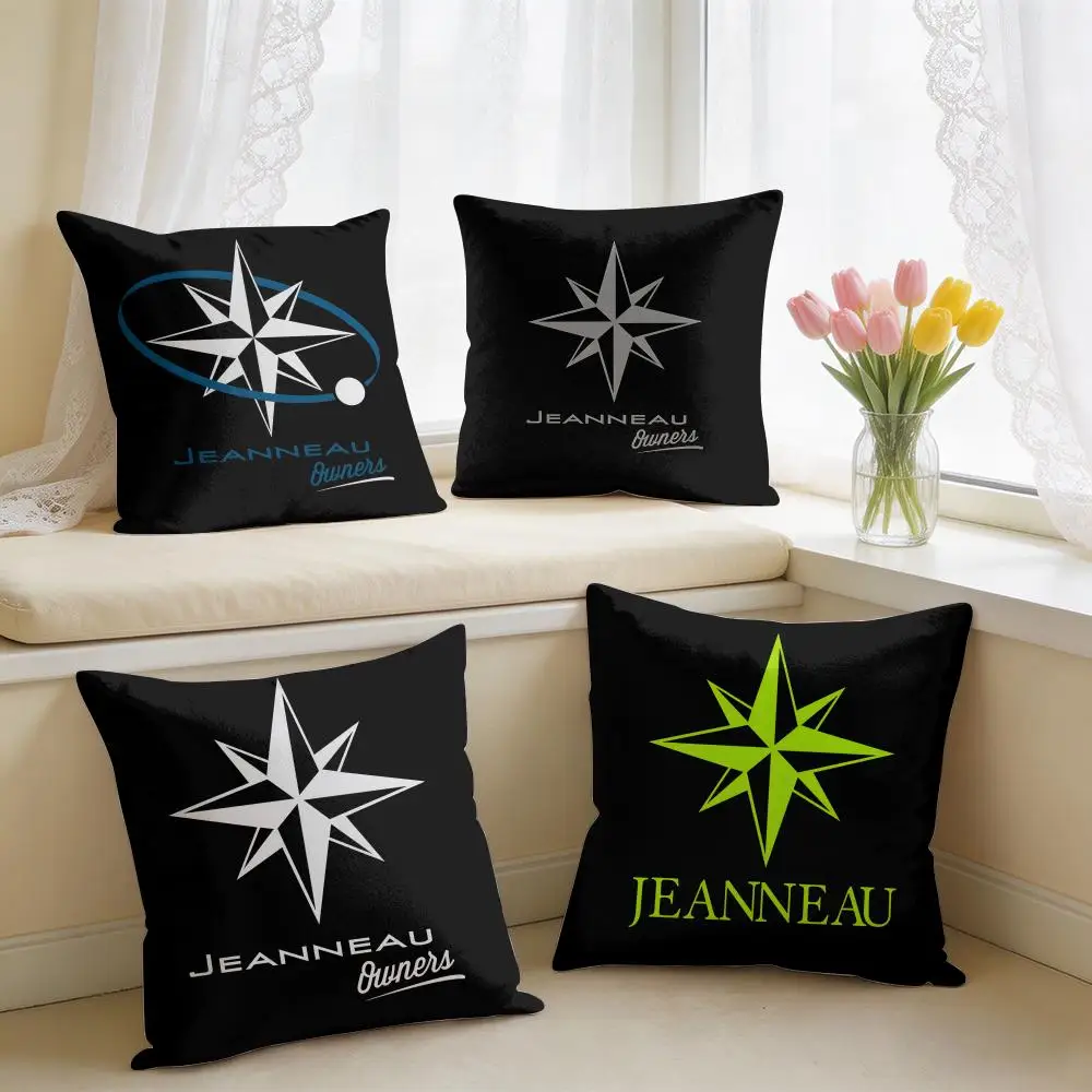 J-JeanneauS Yachts Logo Cushion Cover Square Short Plush Pillow Case Living Room Sofa Home Decor Funda 40X40
