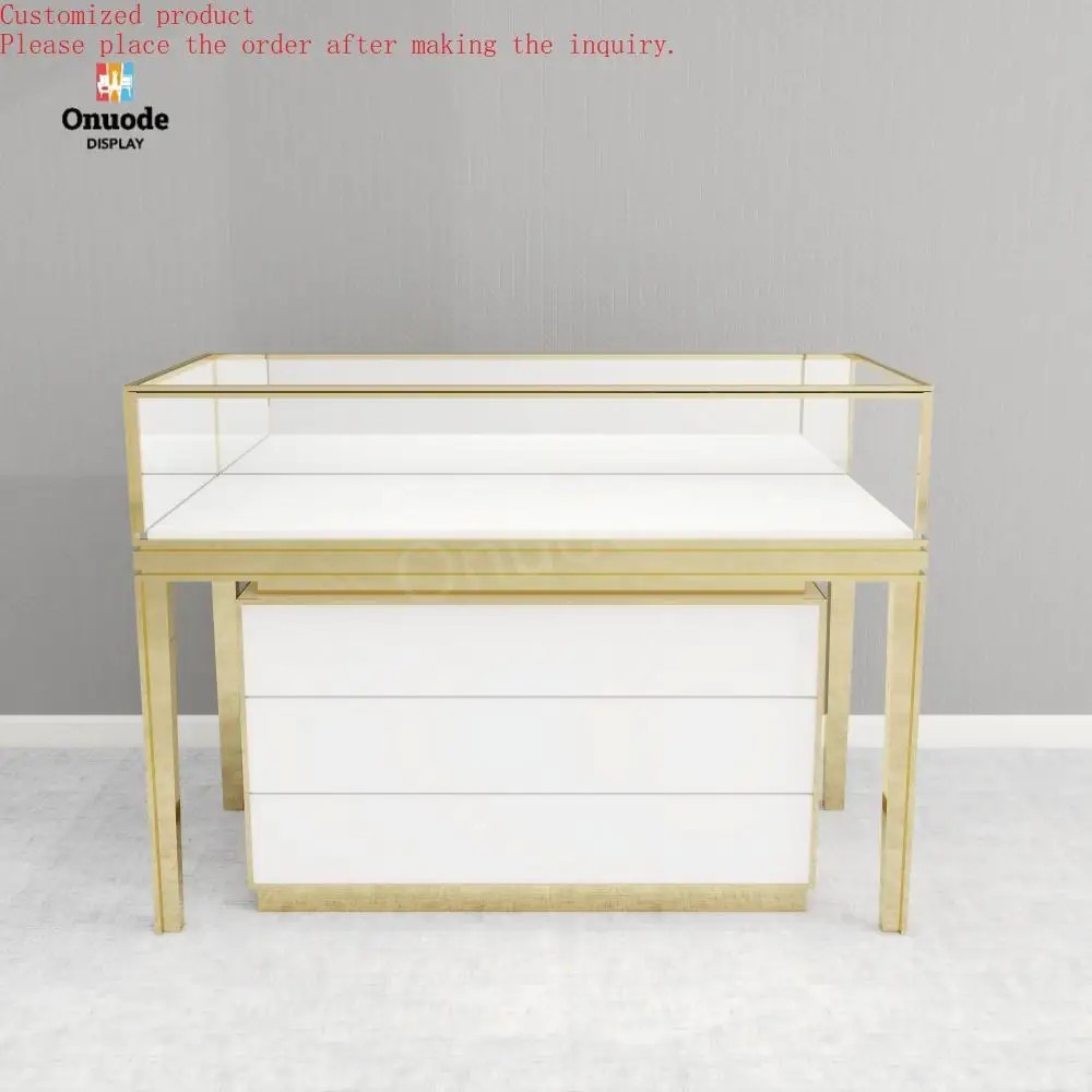 

Custom.Custom Luxury Glass Jewelry Display Showcase with LED Lights for Retail Shops